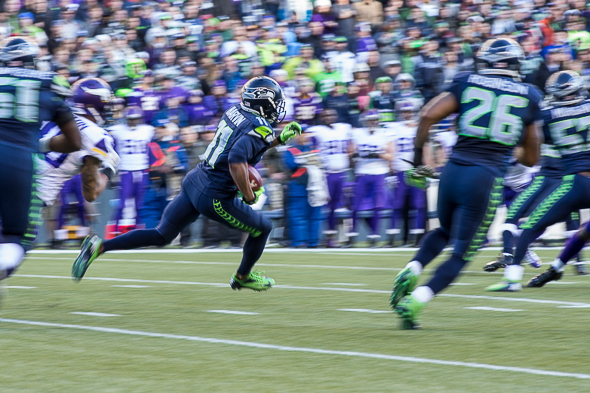 Seattle Seahawks' Percy Harvin in action against the Minnesota