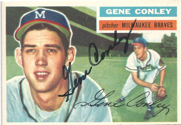 Vintage Topps 81 Gene Conley Milwaukee Braves Baseball Card 