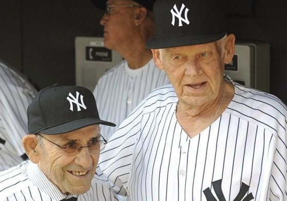 Yogi Berra Hugging Don Larsen Art Print by Bettmann 