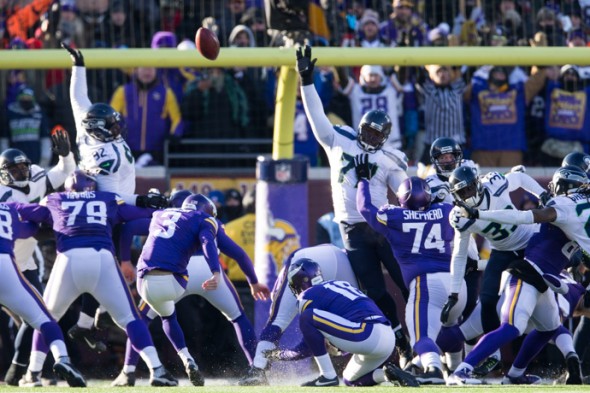 The laces were in! Vikings' missed field goal seals playoff win