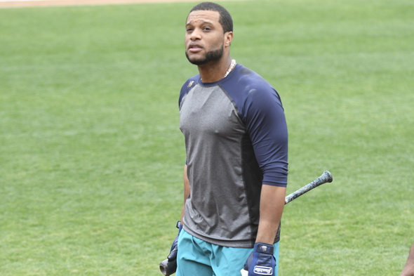 In return to baseball, Robinson Cano plays first base for Tacoma Rainiers,  has a hit