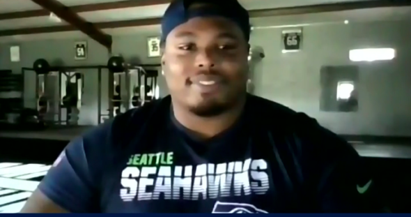 Seahawks fan puts a new twist on his Russell Wilson jersey